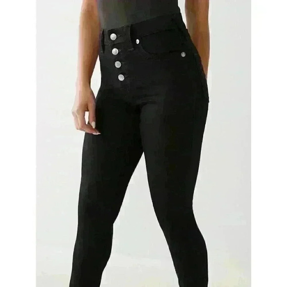 NEW! True Religion Women's 29 Halle High Rise Super Raw Hem Skinny Jean NWT $159 - Picture 4 of 5